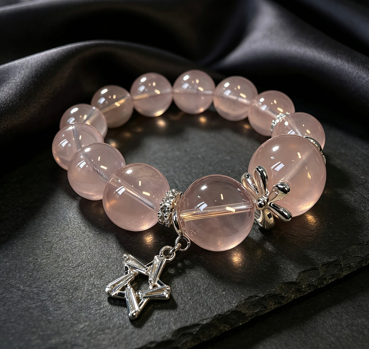 Natural Rose Quartz Bracelet, Love & Luck Healing Crystal 天然粉水晶手链 旺人缘招桃花能量水晶