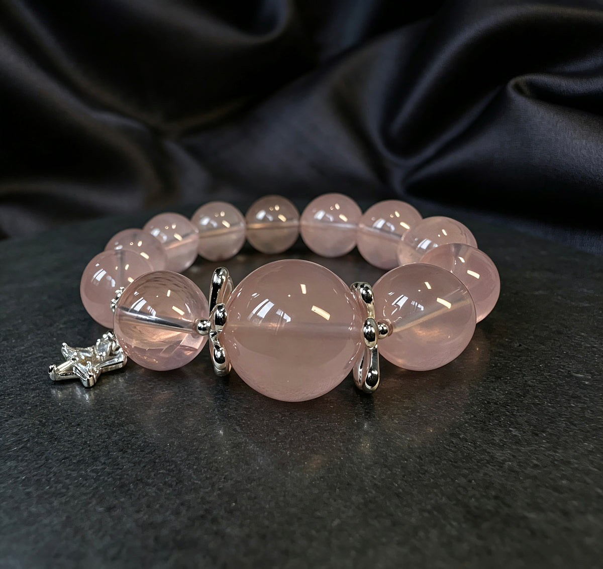 Natural Rose Quartz Bracelet, Love & Luck Healing Crystal 天然粉水晶手链 旺人缘招桃花能量水晶