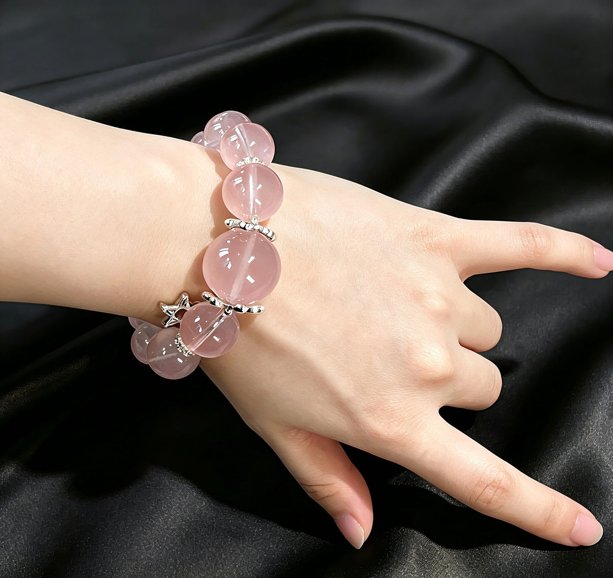 Natural Rose Quartz Bracelet, Love & Luck Healing Crystal 天然粉水晶手链 旺人缘招桃花能量水晶
